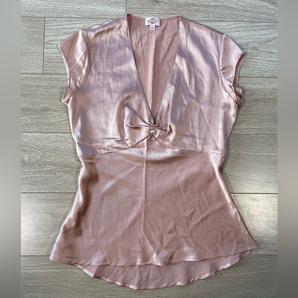 Karanina Pink Silk Blouse Size XS